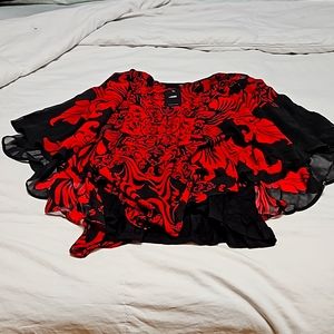 Ladies red and black top
